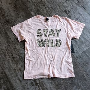 WILDFOX Stay Wild Distressed Hem Graphic Tee
